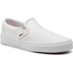 Tenisówki VANS - Classic Slip-On VN0A38F7U7J (Lurex Gore) True White. Białe półbuty damskie skórzane Vans, bez wzorów, bez zapięcia. W wyprzedaży za 219,00 zł.