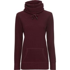 Bluzy damskie: Bluza rozpinana z polaru bonprix czerwony klonowy - czarny w paski