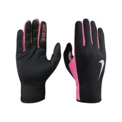 Rękawiczki damskie: Nike Rękawiczki damskie Rally Run Gloves 2.0 czarno-różowe r. XS