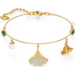 Swarovski - Bransoletka Stunning Ginko. Żółte bransoletki damskie Swarovski, z materiału, z kryształem, metalowe. Za 429,90 zł.