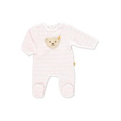 Steiff Baby Nicki Śpioszki w paski kolor rózowy. Różowe śpiochy niemowlęce marki Steiff, z bawełny. Za 92,00 zł.