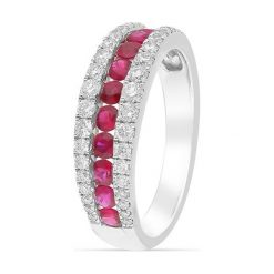 PROMOCJA Pierścionek Złoty - złoto 750, Brylant 0,28ct,rubin. Żółte pierścionki damskie W.KRUK, z brylantem, złote. W wyprzedaży za 4490,00 zł.