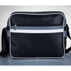 Stylowa torba męska na ramię SOLIER Messenger by Solier MS01 czarno - szara - Szary. Szare torby męskie skórzane eleganckie. Za 64,99 zł.