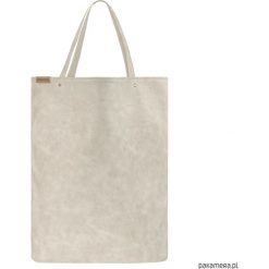 Mega Shopper torba beżowa na zamek. Brązowe torby damskie na zakupy Pakamera, bez wzorów, bez dodatków. Za 136,00 zł.