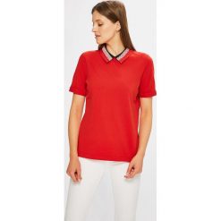 Tommy Hilfiger - Top. Czerwone topy damskie TOMMY HILFIGER, s, bez wzorów, z elastanu, bez kołnierzyka. W wyprzedaży za 239,90 zł.
