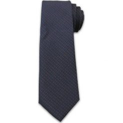 Męski Stylowy Krawat z Brązowym Rzucikiem - Chattier- 6,7cm - Granatowy KRCH1007. Niebieskie krawaty męskie Chattier, bez wzorów, z tkaniny, eleganckie. Za 39,00 zł.