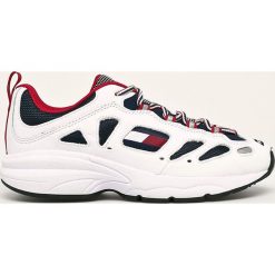 Tommy Jeans - Buty. Białe sneakersy męskie Tommy Jeans, z jeansu, na sznurówki. W wyprzedaży za 359,90 zł.