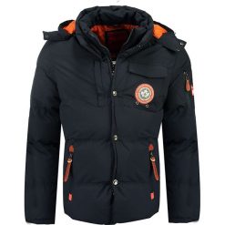 Kurtka zimowa w kolorze granatowym. Niebieskie płaszcze męskie Canadian Peak, na zimę, m, z aplikacjami, bez kaptura. W wyprzedaży za 327,95 zł.