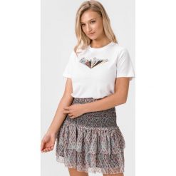 Pepe Jeans Brioni Koszulka Biały. Białe koszulki damskie Pepe Jeans, xs, z nadrukiem, z bawełny, bez kołnierzyka, z krótkim rękawem. Za 206,95 zł.