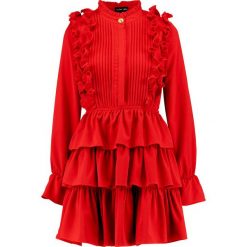 Sukienki hiszpanki: Sister Jane CERISE RUFFLE DRESS Sukienka koszulowa red