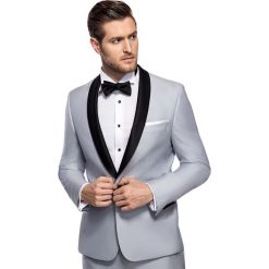 Marynarka LIVIO GGNS900226. Szare marynarki męskie Giacomo Conti, m, bez wzorów, z jedwabiu, eleganckie. Za 1599,00 zł.