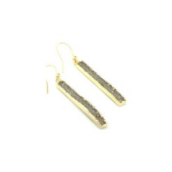 Earrings Long Agat Szare złoto. Szare kolczyki damskie marki Brazi druse jewelry, z agatem, złote. Za 220,00 zł.