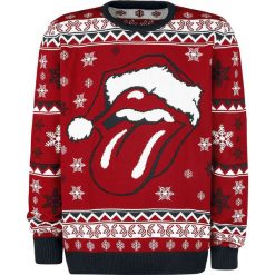 Swetry męskie: The Rolling Stones Holiday Sweater 2017 Sweter z dzianiny czerwony