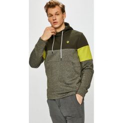 Jack & Jones - Bluza. Niebieskie bluzy męskie Jack & Jones, s, bez wzorów, z bawełny, z kapturem, bez rękawów, z kapturem. W wyprzedaży za 119,90 zł.
