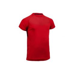 Koszulka fitness kardio krótki rękaw FTS 120 męska. Czerwone koszulki sportowe męskie marki DOMYOS, xl, z poliesteru, z krótkim rękawem, na fitness i siłownię. Za 29,99 zł.