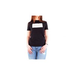 T-shirty z krótkim rękawem Calvin Klein Jeans J20J208600. Czarne t-shirty damskie Calvin Klein Jeans, s, bez wzorów, z jeansu, bez kołnierzyka. Za 194,99 zł.
