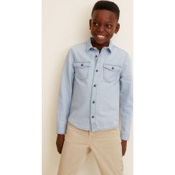 Mango Kids - Koszula dziecięca Dave 104-164 cm. Szare koszule chłopięce Mango Kids, bez wzorów, z bawełny, klasyczne, z klasycznym kołnierzykiem, z długim rękawem, długie. Za 69,90 zł.
