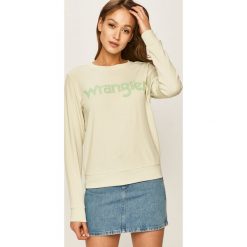 Wrangler - Bluza. Zielone bluzy damskie Wrangler, s, z aplikacjami, z bawełny, bez rękawów, bez kaptura. W wyprzedaży za 139,90 zł.