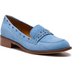 Lordsy SOLO FEMME - 96642-05-I53/000-03-00 Błękitny. Niebieskie półbuty damskie Solo Femme, ze skóry, bez obcasa, na płaskiej podeszwie. W wyprzedaży za 239,00 zł.