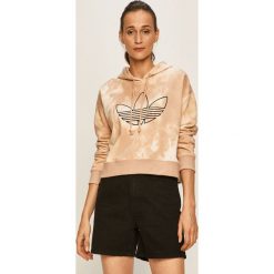 Adidas Originals - Bluza. Pomarańczowe bluzy damskie adidas Originals, l, z aplikacjami, z bawełny, bez rękawów, z kapturem. W wyprzedaży za 179,90 zł.
