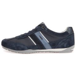 Geox Tenisówki Męskie Wells 41 Ciemnoniebieskie. Szare trampki męskie Geox, bez wzorów, z zamszu, bez zapięcia. W wyprzedaży za 365,00 zł.