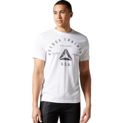 Koszulki sportowe męskie: Reebok Koszulka męska Stamp Graphic Tee biały r. XL (AY1050)