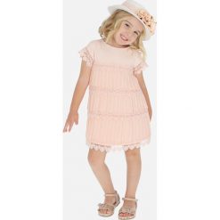 Mayoral - Sukienka dziecięca 92-134 cm. Pomarańczowe sukienki dziewczęce Mayoral, bez wzorów, z elastanu, eleganckie, z krótkim rękawem, krótkie, mini, rozkloszowane. Za 175,90 zł.