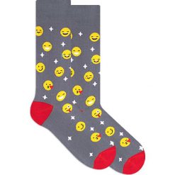 Nanushki - Skarpety Emotisocks. Szare skarpetki męskie marki Nanushki, bez wzorów, z elastanu. Za 24,90 zł.