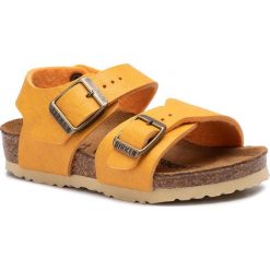Sandały BIRKENSTOCK - New York Kids Bs 1014521 Saddle Curry. Żółte sandały dziewczęce Birkenstock, z materiału. W wyprzedaży za 159,00 zł.