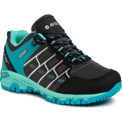Trekkingi HI-TEC - Mercen Wp Wo's AVS-SS19-HT-01-Q2 Black/Dark Grey/Turquoise. Czarne półbuty damskie Hi-tec, ze skóry ekologicznej, bez obcasa, bez zapięcia. W wyprzedaży za 299,00 zł.