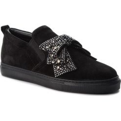 Tenisówki TWINSET - Slip On CA8PA5 Nero 00006. Czarne półbuty damskie marki Twinset, bez wzorów, ze skóry, bez zapięcia. W wyprzedaży za 589,00 zł.