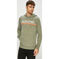 Jack & Jones - Bluza. Niebieskie bluzy męskie Jack & Jones, m, z nadrukiem, z bawełny, z kapturem, bez rękawów, z kapturem. W wyprzedaży za 69,90 zł.