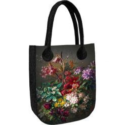 Torebka "City" w kolorze antracytowym ze wzorem - (S)35 x (W)42 x (G)10 cm. Szare torebki klasyczne damskie Bertoni, z materiału. W wyprzedaży za 59,95 zł.