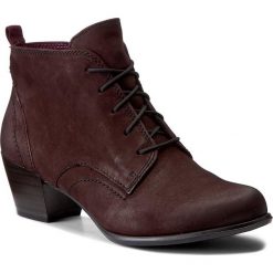 Botki TAMARIS - 1-25115-29 Merlot Nubuc 518. Szare botki damskie skórzane marki Tamaris, z okrągłym noskiem. W wyprzedaży za 229,00 zł.