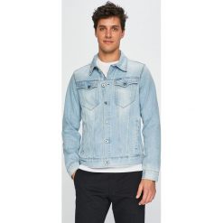 G-Star Raw - Kurtka. Niebieskie płaszcze męskie G-Star RAW, s, bez wzorów, z bawełny, retro, krótkie, bez kaptura. W wyprzedaży za 459,90 zł.