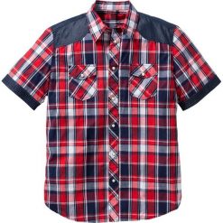 Koszula z krótkim rękawem Regular Fit bonprix czerwony w kratę. Brązowe koszule męskie marki QUECHUA, m, z elastanu, z krótkim rękawem. Za 74,99 zł.