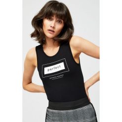 Body z ozdobnymi plecami. Czarne bluzki damskie Moodo, xl, bez wzorów, bez kołnierzyka, bez rękawów. Za 9,99 zł.