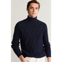 Mango Man - Sweter Holyo-I. Niebieskie swetry męskie Mango Man, s, bez wzorów, z bawełny. Za 229,90 zł.