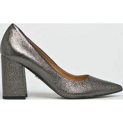 Solo Femme - Czółenka. Szare buty ślubne damskie marki Solo Femme, ze skóry, na obcasie. W wyprzedaży za 249,90 zł.