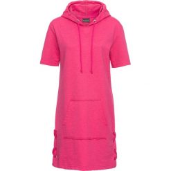 Sukienka shirtowa ze sznurowaniem: must have bonprix ciemnoróżowy melanż. Różowe sukienki damskie bonprix, bez wzorów, z kapturem, bez rękawów. Za 79,99 zł.