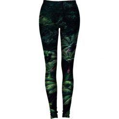Legginsy we wzory: Legginsy w kolorze ciemnozielonym