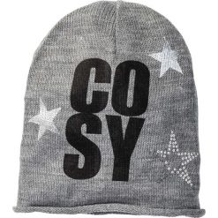 Czapki zimowe damskie: Czapka dzianinowa beanie w gwiazdy bonprix szary