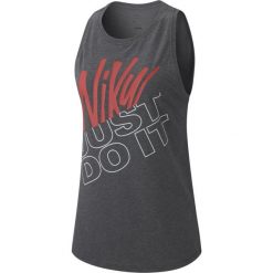 Nike Podkoszulek Szary. Szare podkoszulki damskie Nike, s, z nadrukiem, z bawełny, bez rękawów. Za 137,95 zł.