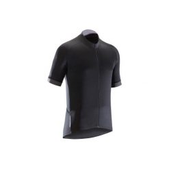 Koszulka krótki rękaw na rower ROADC 500 męska. Czarne koszulki sportowe męskie marki B'TWIN, xl, z elastanu, z krótkim rękawem, rowerowe. W wyprzedaży za 59,99 zł.