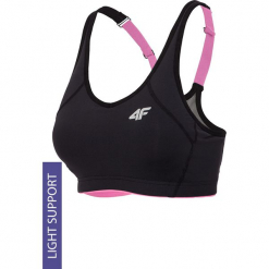 Biustonosz sportowy 4F Black. Czarne biustonosze sportowe Astratex, z haftami, z gumy. Za 71,95 zł.