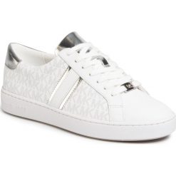 Sneakersy MICHAEL MICHAEL KORS - Irving Stripe Lace Up 43S0IRFS2B Bright Wht. Białe półbuty damskie MICHAEL Michael Kors, na co dzień, z aplikacjami, ze skóry ekologicznej, bez obcasa, na płaskiej podeszwie, bez zapięcia. Za 669,00 zł.