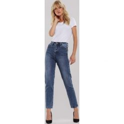 Niebieskie Jeansy Piper. Niebieskie jeansy damskie other, bez wzorów, z jeansu, eleganckie, z podwyższonym stanem. Za 89,99 zł.