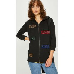 Silvian Heach - Bluza. Czarne bluzy damskie z kieszeniami marki Silvian Heach, s, z nadrukiem, z bawełny, z kapturem. W wyprzedaży za 199,90 zł.