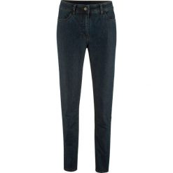 Dżinsy ze stretchem "push up" SKINNY bonprix ciemnoniebieski "stone". Niebieskie jeansy damskie bonprix, bez wzorów, z jeansu. Za 79,99 zł.
