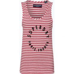 Superdry - Top damski, czerwony. Czerwone topy damskie marki Superdry, xs, w paski, bez kołnierzyka. Za 149,95 zł.
